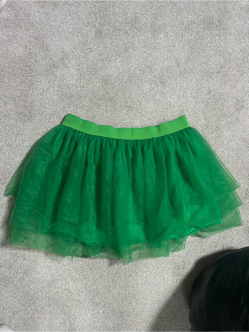 Bright Green Layered Tulle Skater Skirt